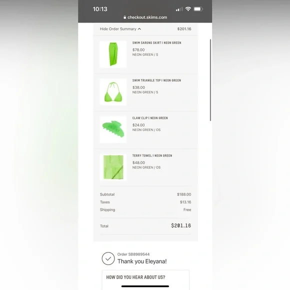 Skims neon green claw clip - Picture 4 of 4